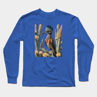 Greater Roadrunner Surrounded By Yucca flower New Mexico State 1 Long Sleeve T-Shirt